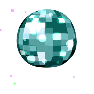 A classic 80's animated Mirrorball sticker